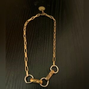 Mix metal paper clip necklace